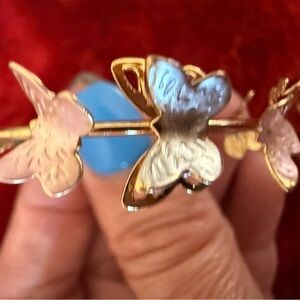 Gold Butterfly hoop earrings NWOT